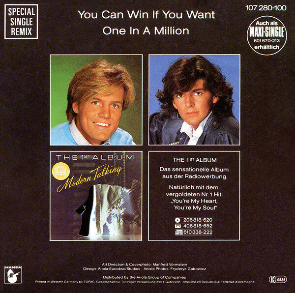 Modern Talking – You Can Win If You Want (Special Single Remix) (Single) – Bild 2