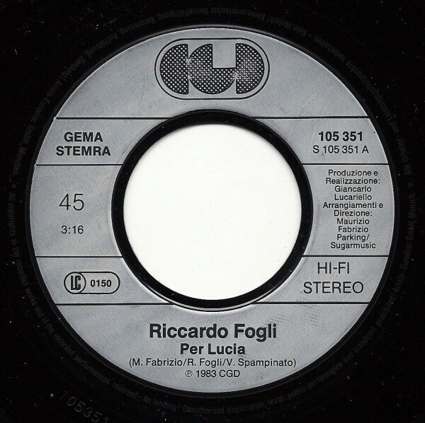 Riccardo Fogli – Per Lucia (Single) – Bild 3