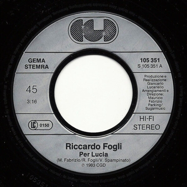 Riccardo Fogli – Per Lucia (Single) – Bild 3