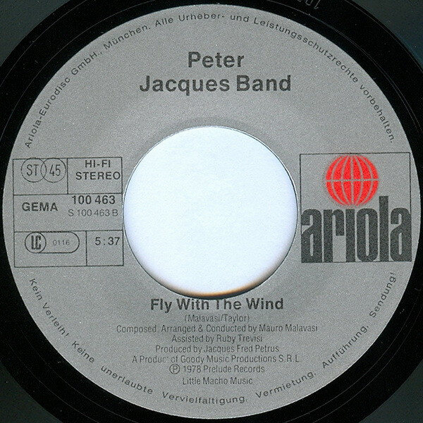 Peter Jacques Band – Walking On Music / Fly With The Wind (Single) – Bild 4