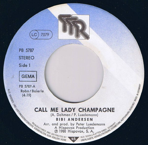 Bibi Andersen – Call Me Lady Champagne (Single) – Bild 3