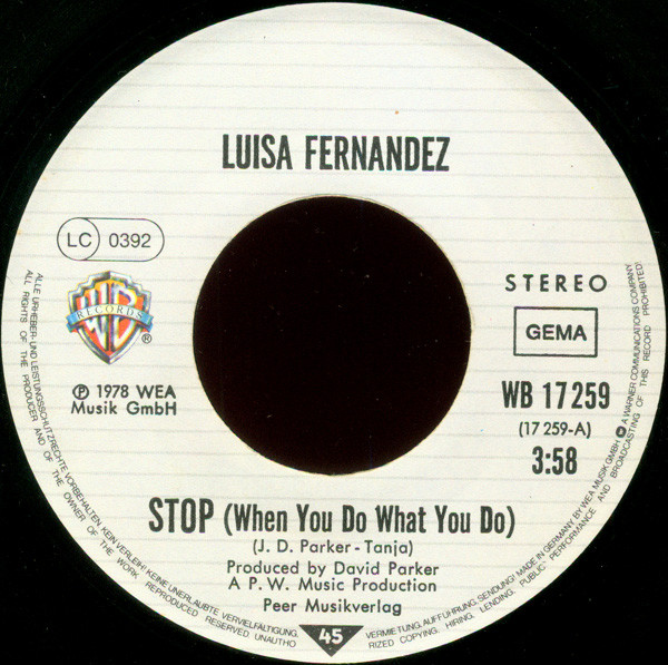 Luisa Fernandez – Stop / Cool It Baby (Single) – Bild 3