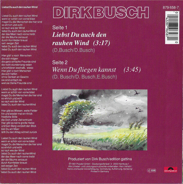 Dirk Busch – Liebst Du Auch Den Rauhen Wind (Single) – Bild 2