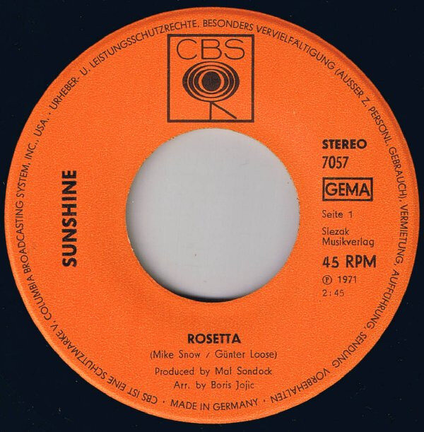 Sunshine (25) – Rosetta (Single) – Bild 2