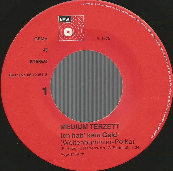 Medium Terzett – Ich Hab' Kein Geld / Das A Und O Meines Lebens (Single) – Bild 3