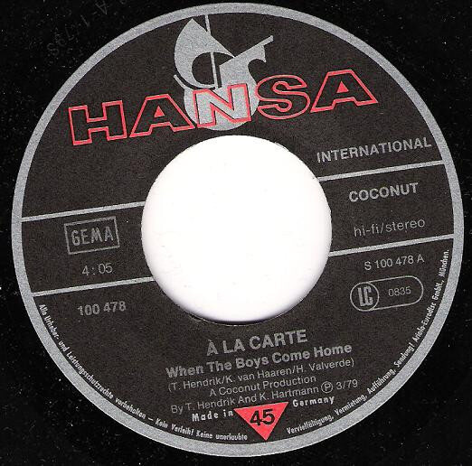 À La Carte – When The Boys Come Home (Single) – Bild 3