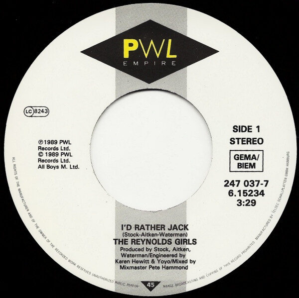 The Reynolds Girls – I'd Rather Jack (Single) – Bild 3