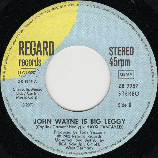 Haysi Fantayzee – John Wayne Is Big Leggy (Single) – Bild 3
