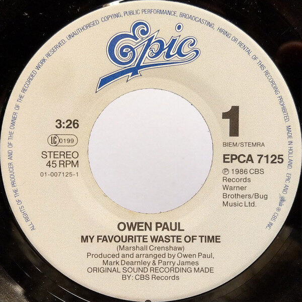 Owen Paul – My Favourite Waste Of Time (Single) – Bild 3