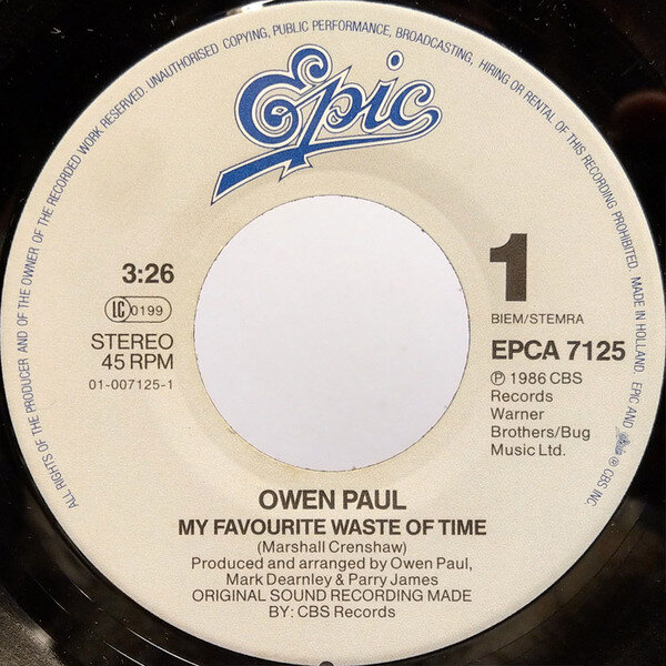 Owen Paul – My Favourite Waste Of Time (Single) – Bild 3