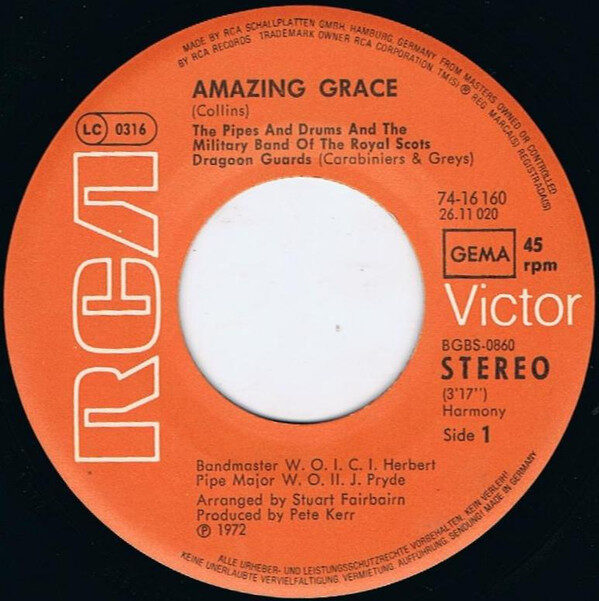 The Military Band Of The Royal Scots Dragoon Guards* – Amazing Grace (Single) – Bild 2