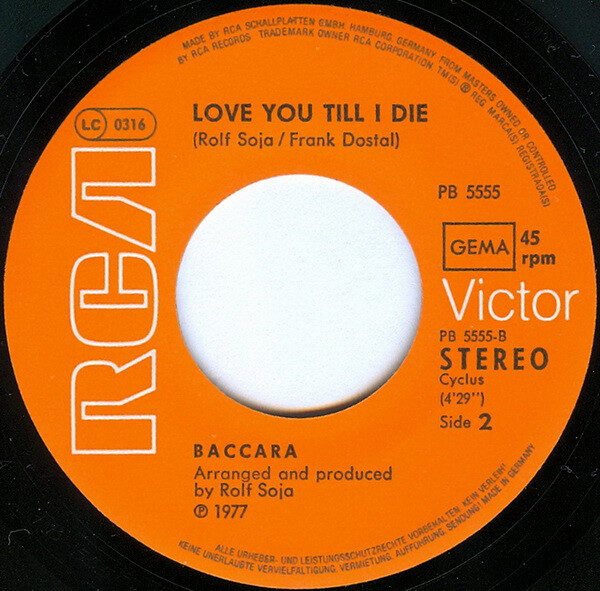 Baccara – Sorry, I'm A Lady (Single) – Bild 4