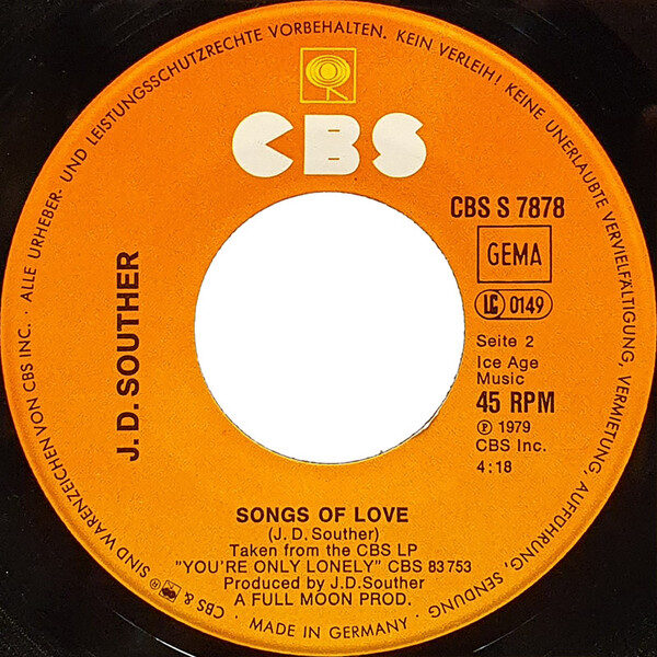 J. D. Souther* – You're Only Lonely (Single) – Bild 4