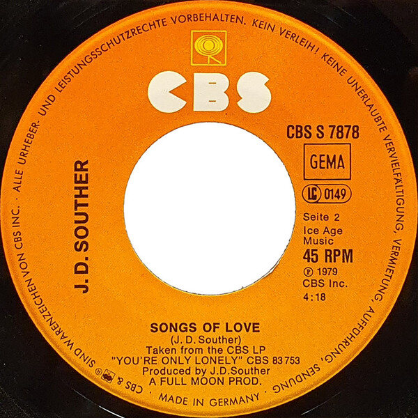 J. D. Souther* – You're Only Lonely (Single) – Bild 4