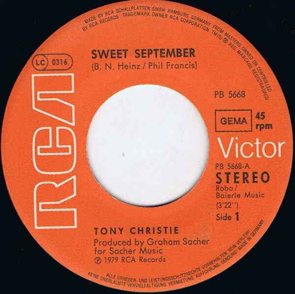Tony Christie – Sweet September (Single) – Bild 2