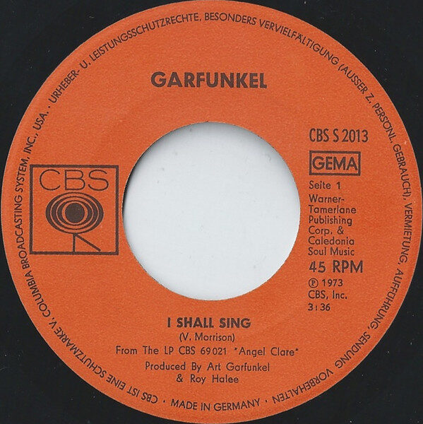 Garfunkel* – I Shall Sing (Single) – Bild 1
