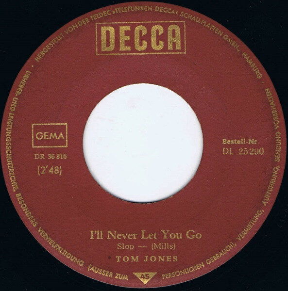 Tom Jones – Funny Familiar Forgotten Feelings / I'll Never Let You Go (Single) – Bild 4