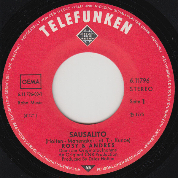 Rosy & Andres – Sausalito (Single) – Bild 3