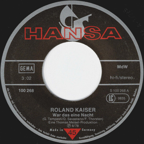Roland Kaiser – War Das Eine Nacht (Single) – Bild 3