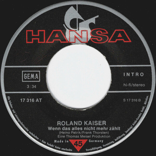 Roland Kaiser – »Verde« (Frei - Das Heißt Allein) (Single) – Bild 4
