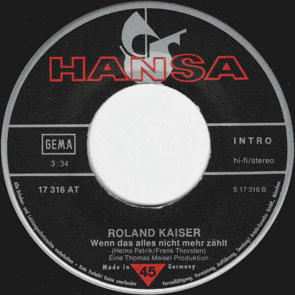 Roland Kaiser – »Verde« (Frei - Das Heißt Allein) (Single) – Bild 4