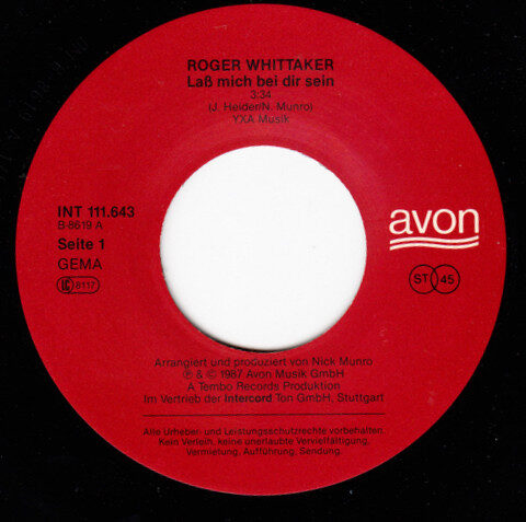 Roger Whittaker – Laß Mich Bei Dir Sein (Single) – Bild 2