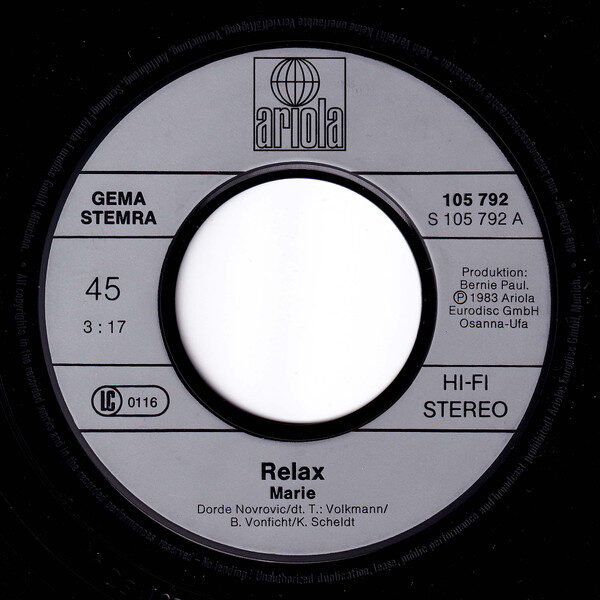 Relax (2) – Marie (Single) – Bild 3