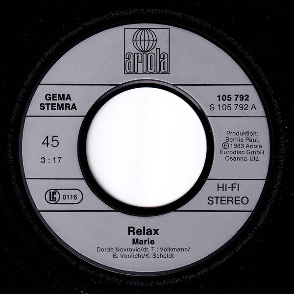 Relax (2) – Marie (Single) – Bild 3