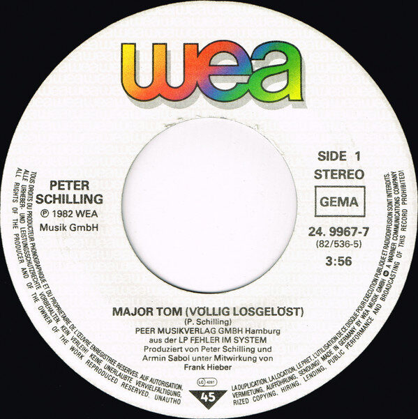 Peter Schilling – Major Tom (Völlig Losgelöst) (Single) – Bild 3