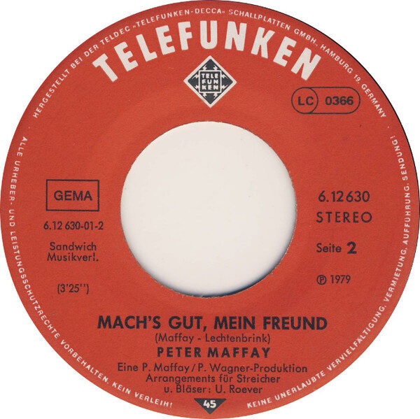 Peter Maffay – Du Hattest Keine Tränen Mehr (Single) – Bild 4