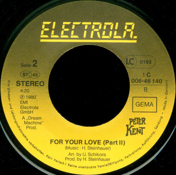 Peter Kent – For Your Love (Part 1 & 2) (Single) – Bild 4