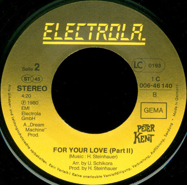 Peter Kent – For Your Love (Part 1 & 2) (Single) – Bild 4