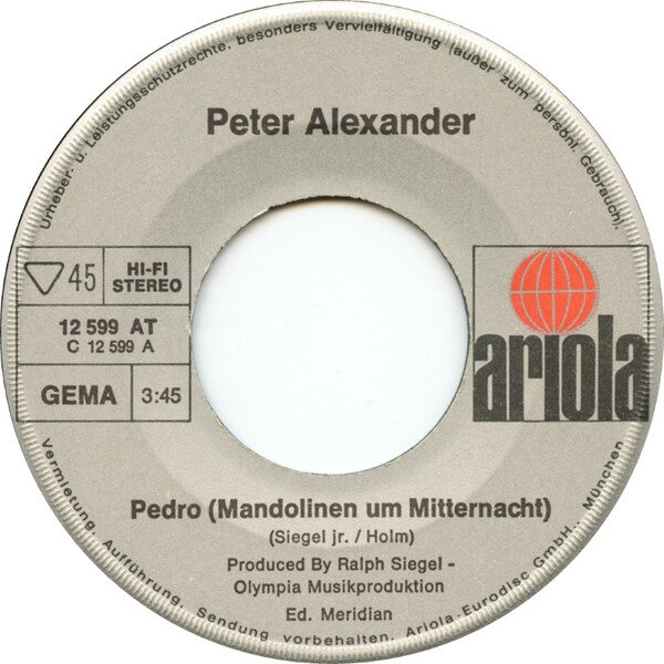 Peter Alexander – Pedro (Mandolinen Um Mitternacht) (Single) – Bild 3