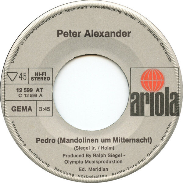 Peter Alexander – Pedro (Mandolinen Um Mitternacht) (Single) – Bild 3