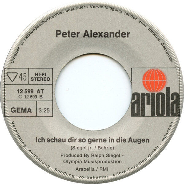 Peter Alexander – Pedro (Mandolinen Um Mitternacht) (Single) – Bild 4