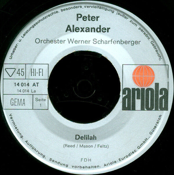 Peter Alexander – Delilah (Single) – Bild 3