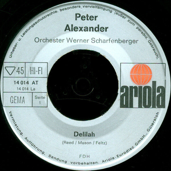 Peter Alexander – Delilah (Single) – Bild 3