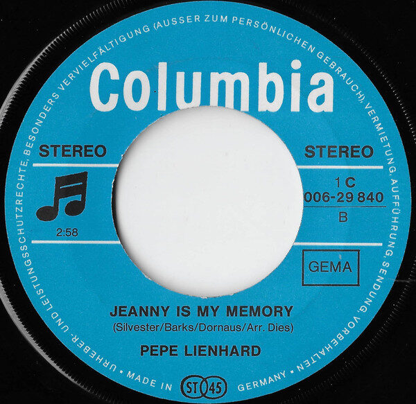 Pepe Lienhard – Sheila Baby / Jeanny Is My Memory (Single) – Bild 4