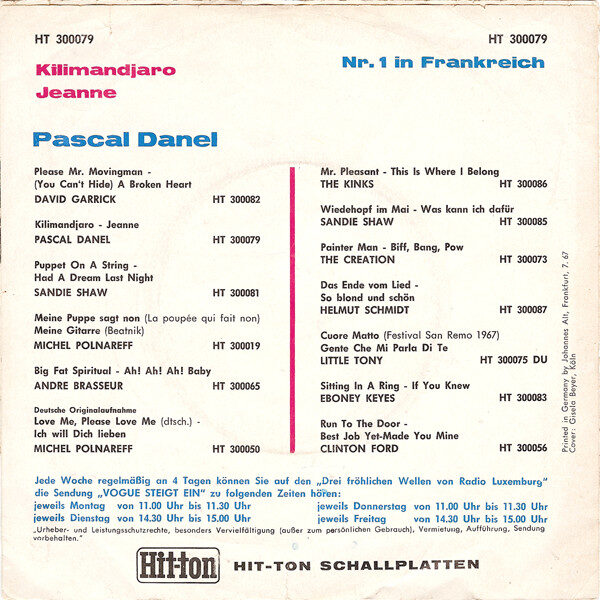 Pascal Danel – Kilimandjaro (Single) – Bild 2