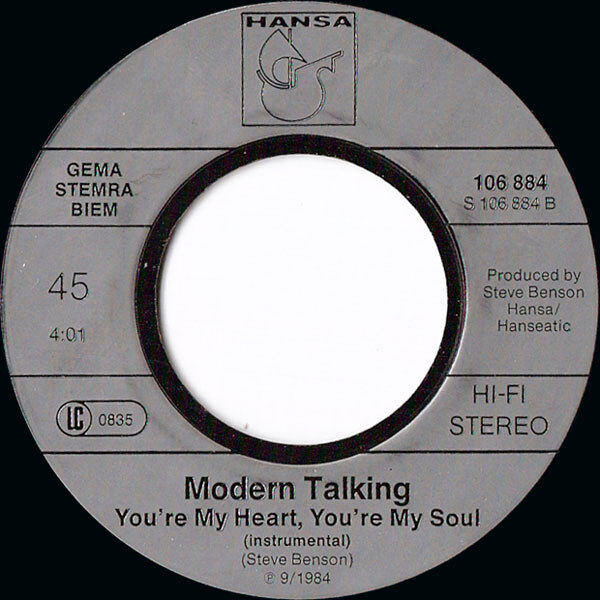 Modern Talking – You're My Heart, You're My Soul (Single) – Bild 4