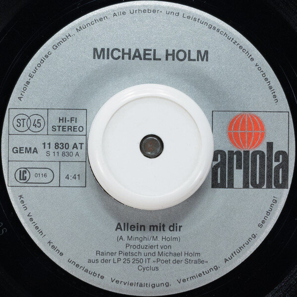 Michael Holm – Allein Mit Dir (Single) – Bild 3
