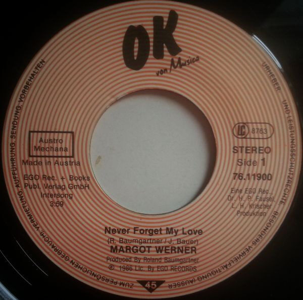 Margot Werner – Never Forget My Love (Single) – Bild 2