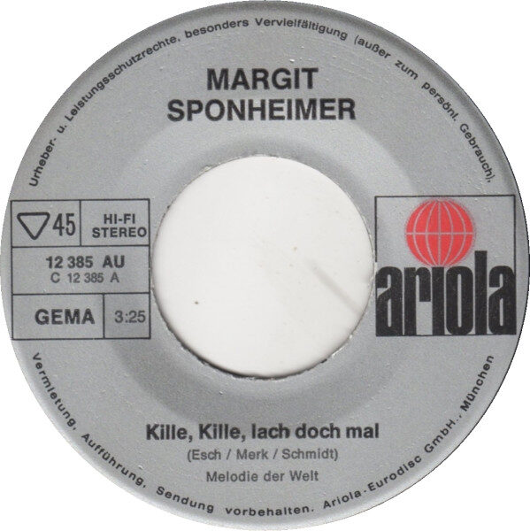 Margit Sponheimer – Kille, Kille, Lach Doch Mal (Single) – Bild 2