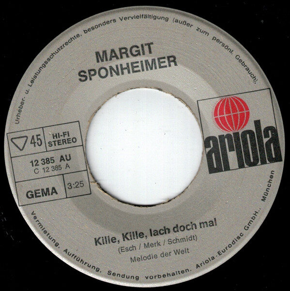 Margit Sponheimer – Kille, Kille, Lach Doch Mal (Single) – Bild 3