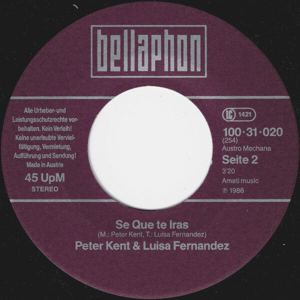 Peter Kent & Luisa Fernandez* – Solo Por Ti (Single) – Bild 4