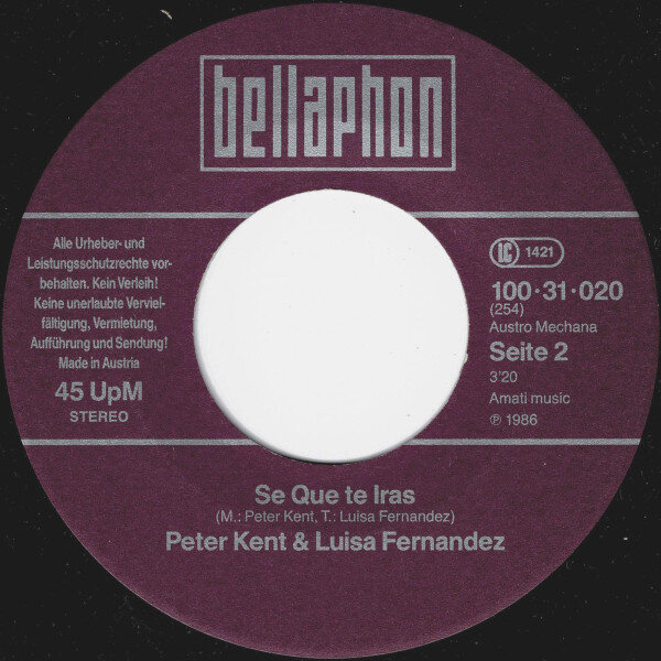 Peter Kent & Luisa Fernandez* – Solo Por Ti (Single) – Bild 4