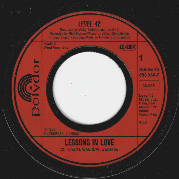 Level 42 – Lessons In Love (Single) – Bild 3