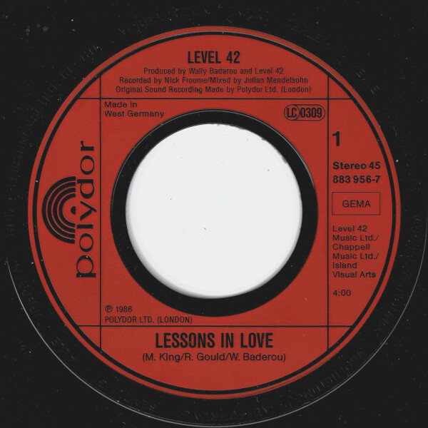 Level 42 – Lessons In Love (Single) – Bild 3