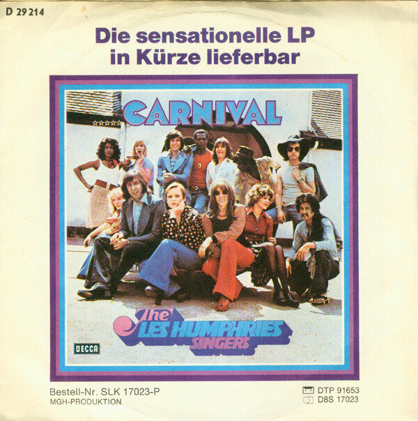 The Les Humphries Singers* – Carnival · Kentucky Dew (Single) – Bild 2