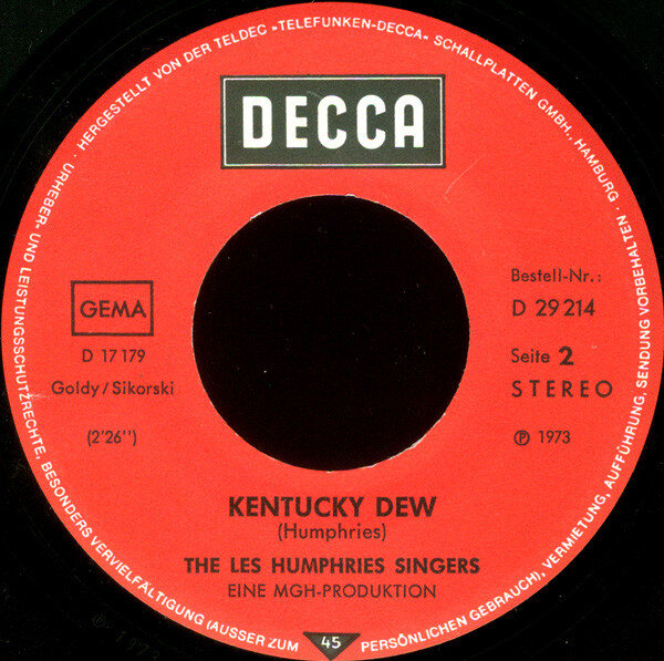 The Les Humphries Singers* – Carnival · Kentucky Dew (Single) – Bild 4